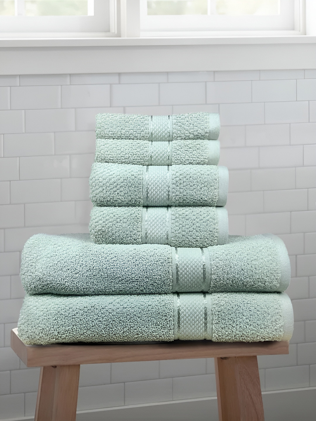 SENSES Green 6 Pieces Cotton Towel Set