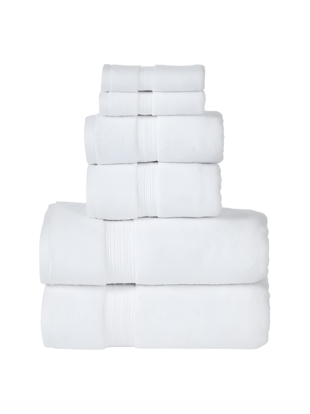 SENSES White 6 Pieces Cotton 600 GSM Towel Set