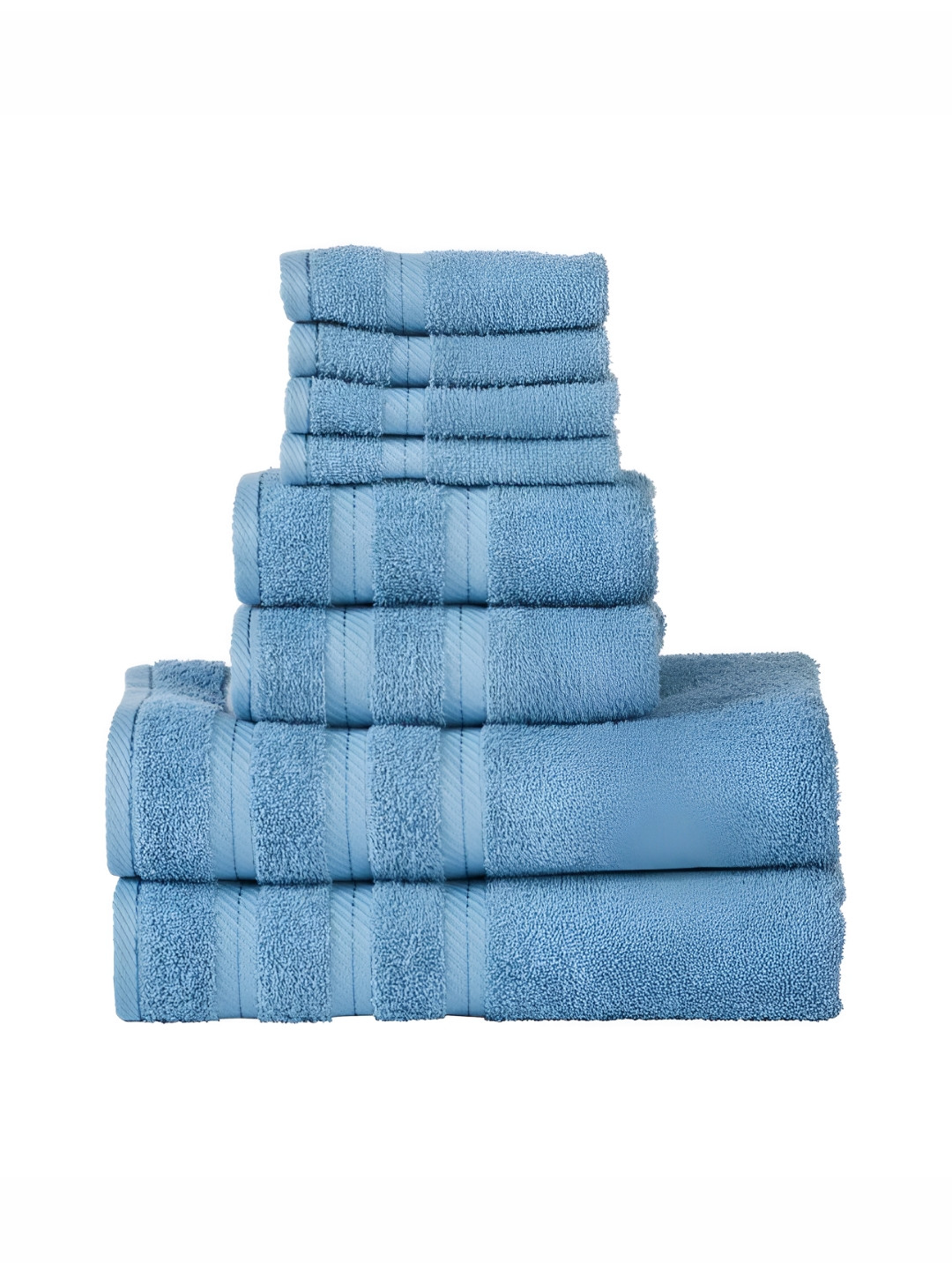 SENSES Blue 8 Pieces Cotton 500 GSM Towel Set