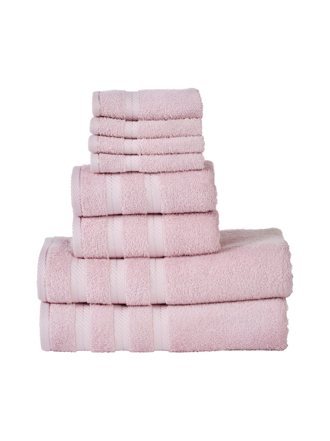 SENSES Pink 8 Pieces Cotton 500 GSM Towel Set