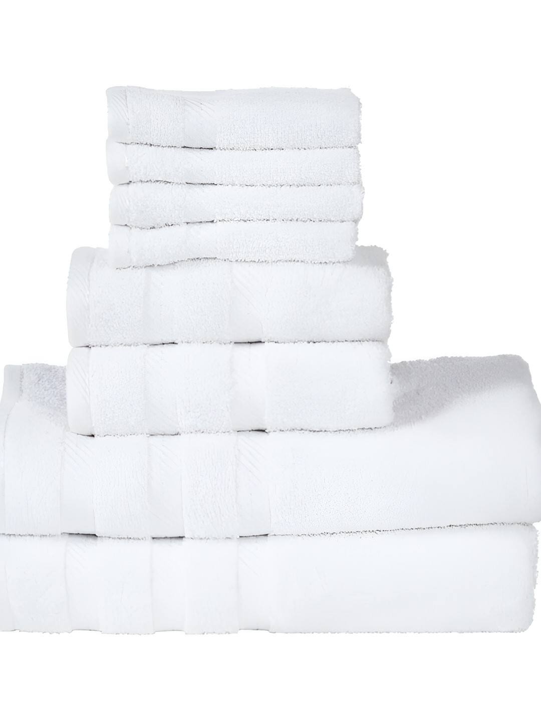 SENSES White 8 Pieces Printed Cotton 500 GSM Towel Set