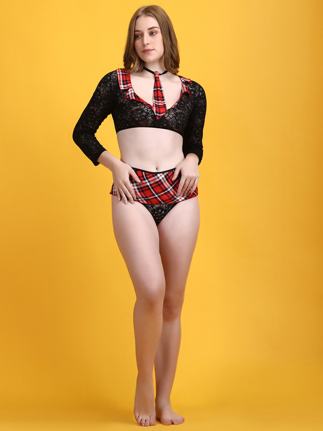 Hill Islands Self Design Long Sleeves Baby Doll