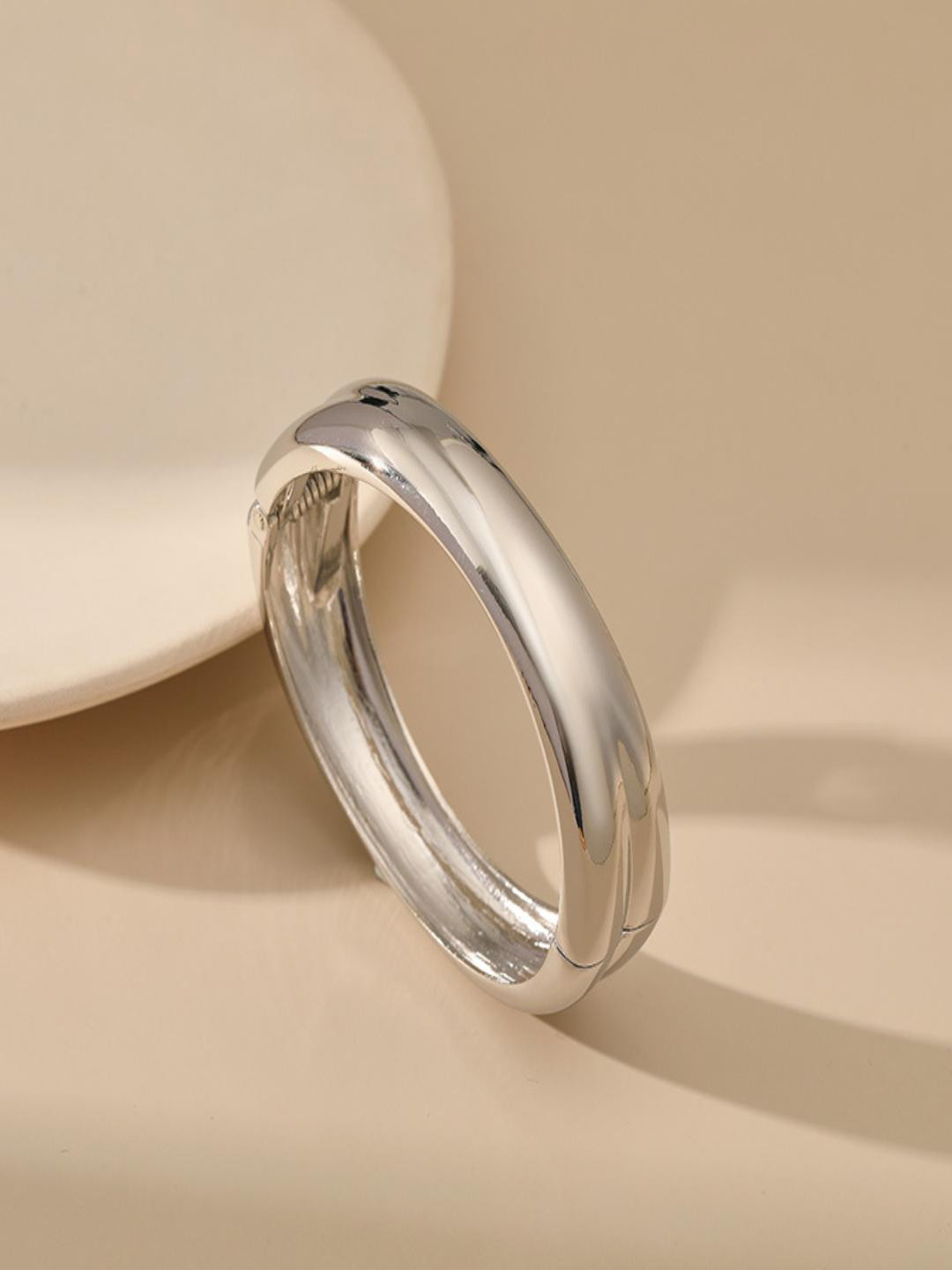 AQUASTREET 18K Silver Plated Waterproof Antitarnish Open Kada Bracelet