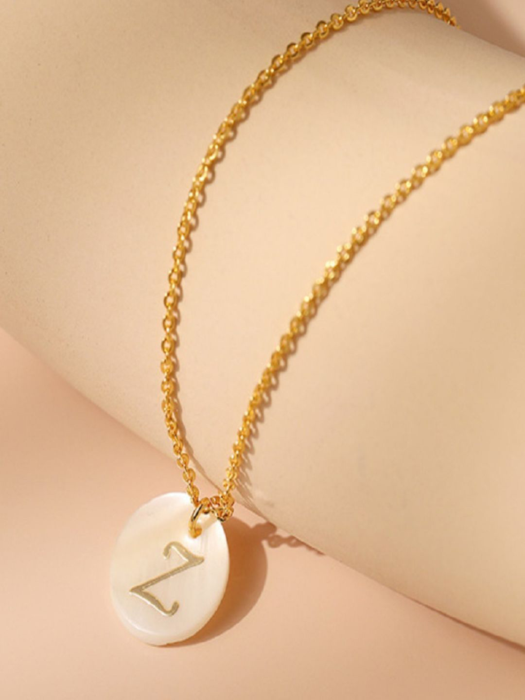 AQUASTREET 18K Gold-Plated Waterproof Antitarnish Letter Z Initial Pendant Necklace