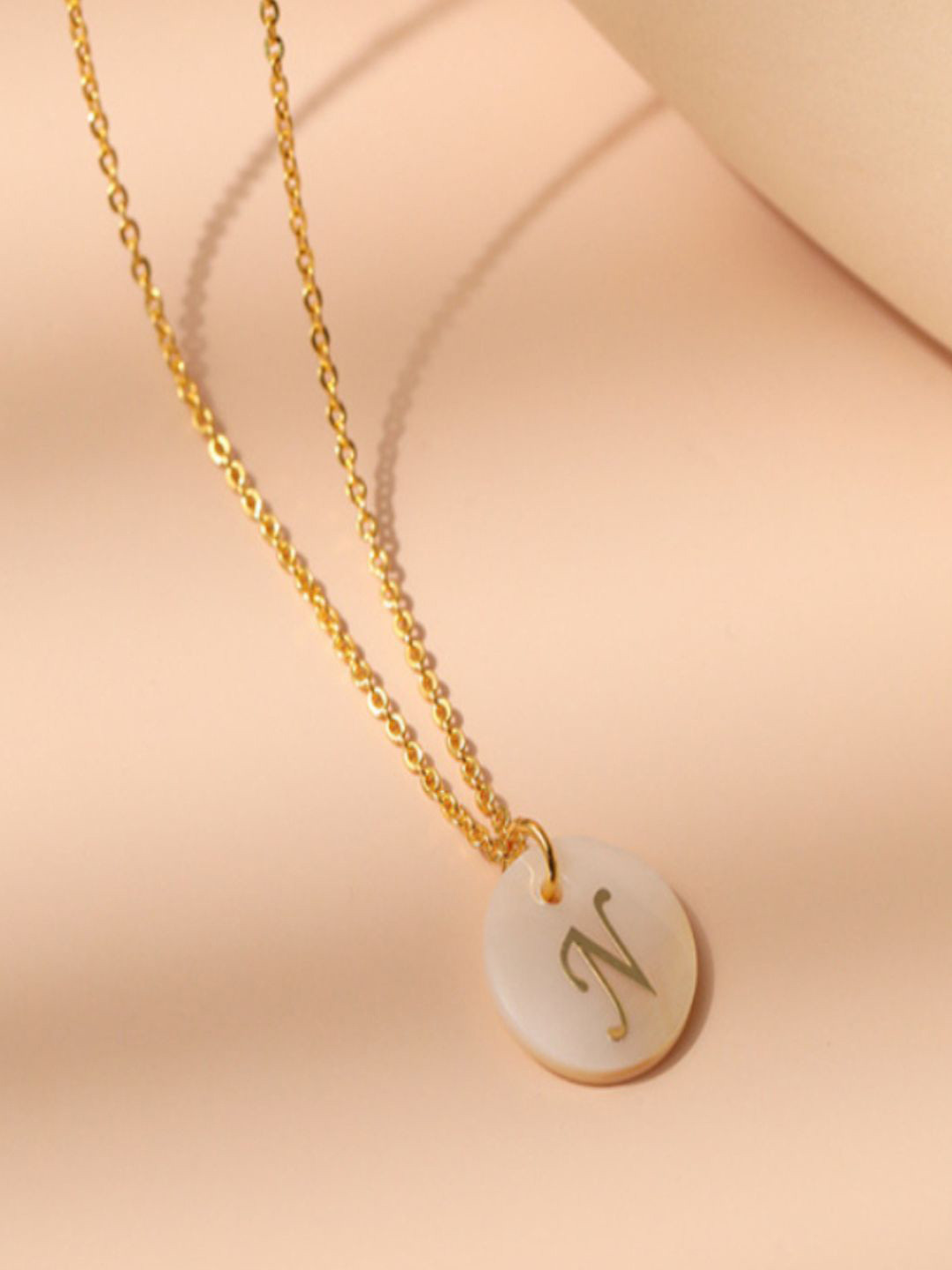 AQUASTREET 18K Gold-Plated Waterproof Antitarnish Letter N Initial Pendant Necklace