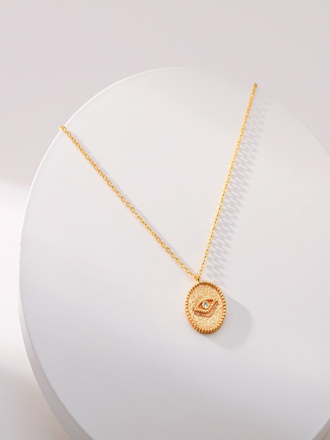 18K Gold Plated Waterproof Antitarnish Evil Eye Pendant Necklace