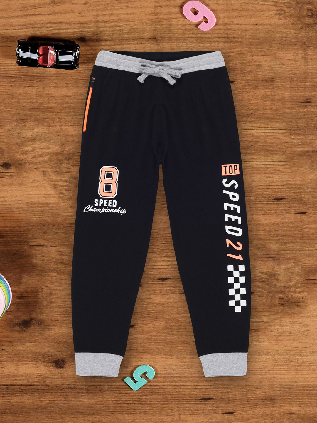 3PIN Boys Printed Anti-Odour Regular Fit Cotton Joggers