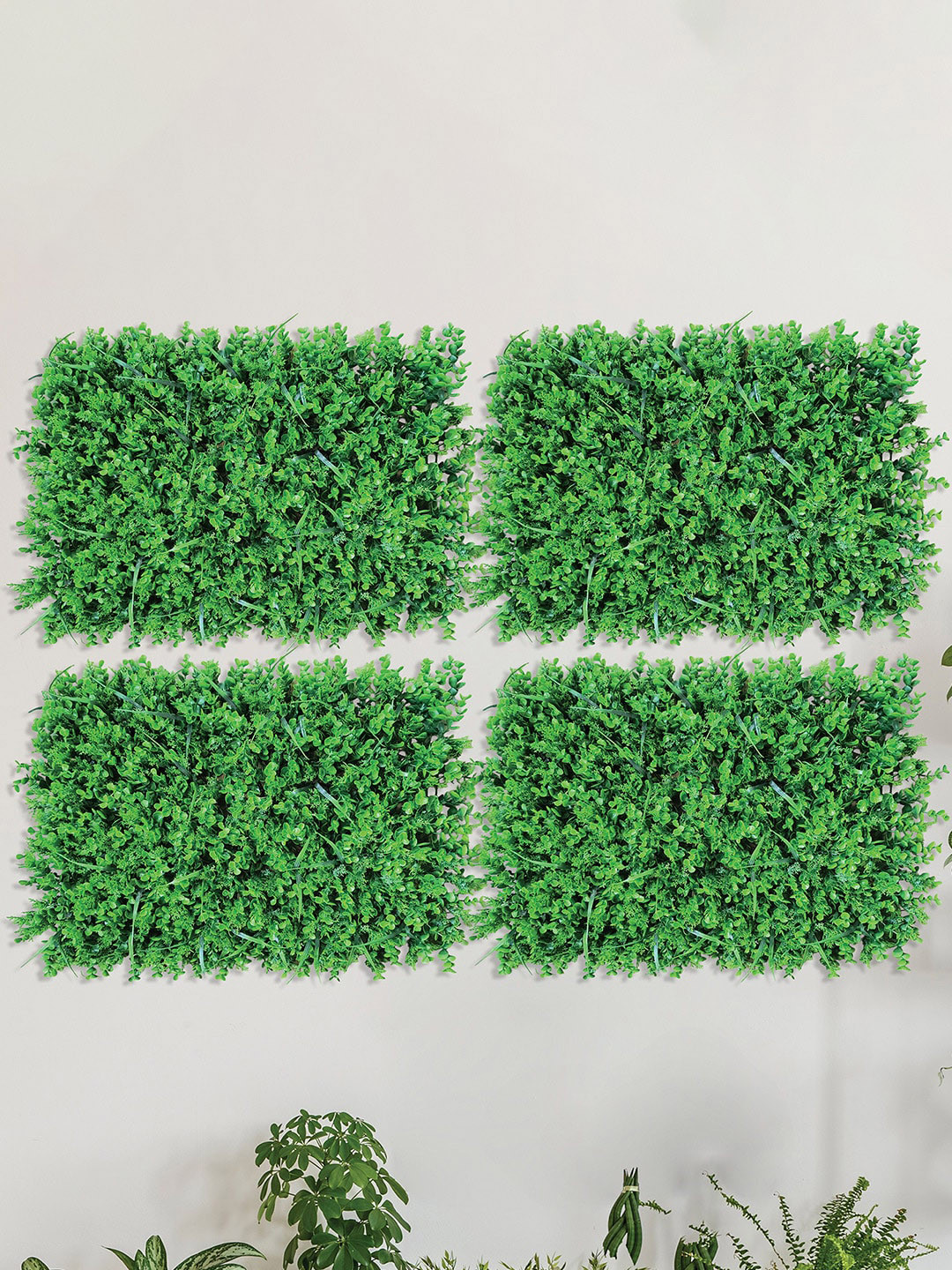 Art Street Green 4 Pieces Hanging Artificial Grass Panel