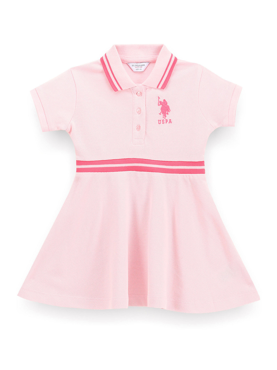 U.S. Polo Assn. Kids Girls Pique Cotton Skater T-shirt Dress