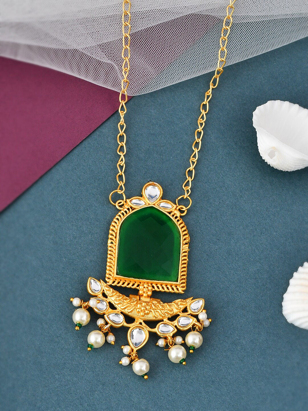 Silvermerc Designs Gold-Plated Square Pendants with Chains
