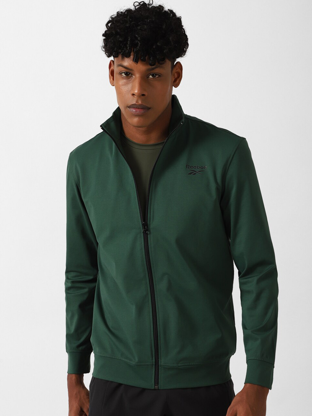 Reebok All Sportsstretch T Mock-Collar Zip-Up Sporty Jacket