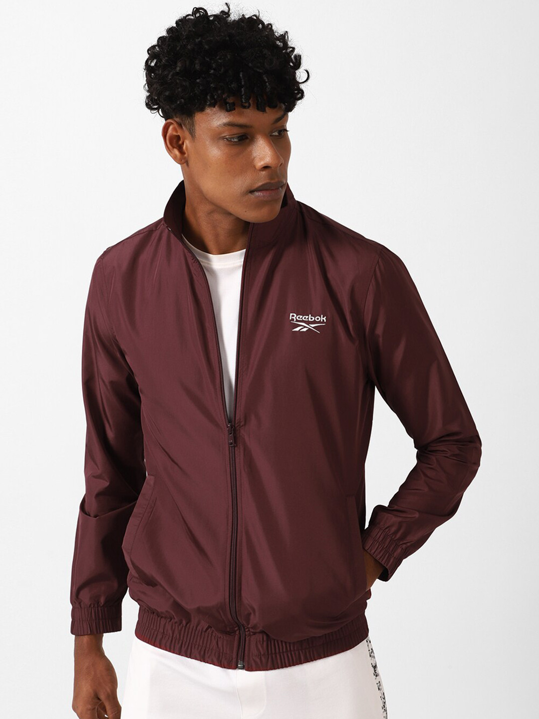Reebok Wvn Mock-Collar Zip-Up Sporty Jacket