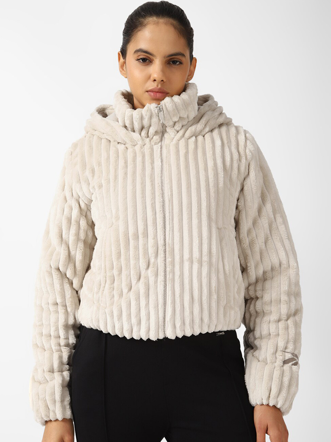 Reebok Self Design Hooded Fashion Puffer Jacket