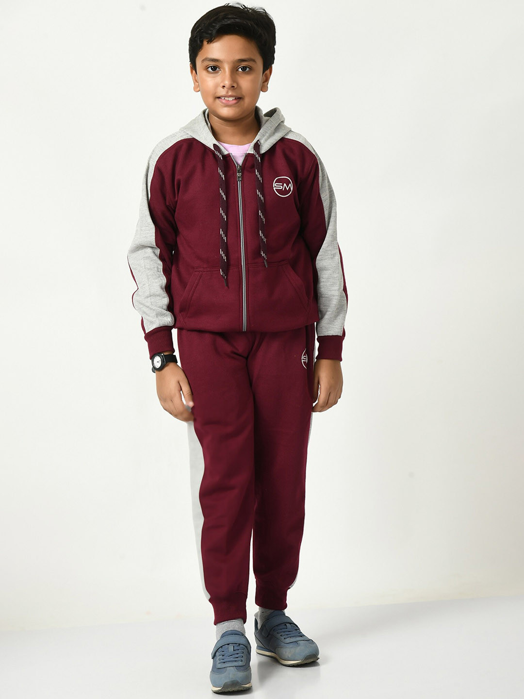 SMSHOPMORE Boys Hoodie Long Sleeves Fleece Tracksuits with Soft Fabric