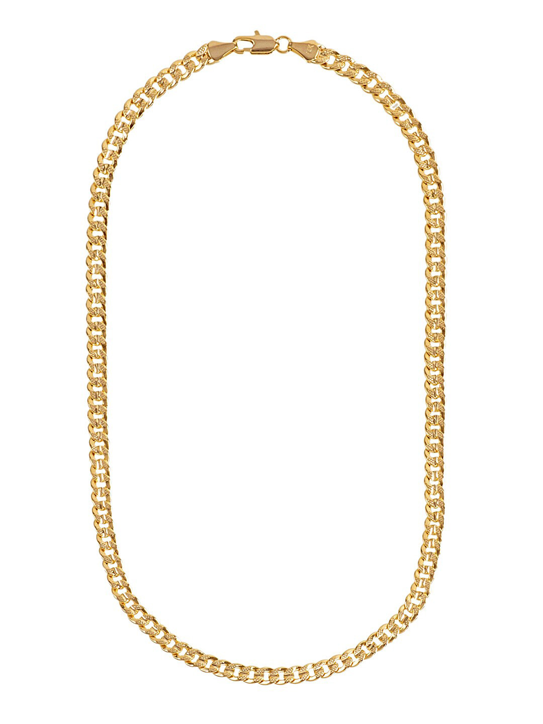 Shining Jewel - By Shivansh Gold Plated Textured Cuban Link Chain
