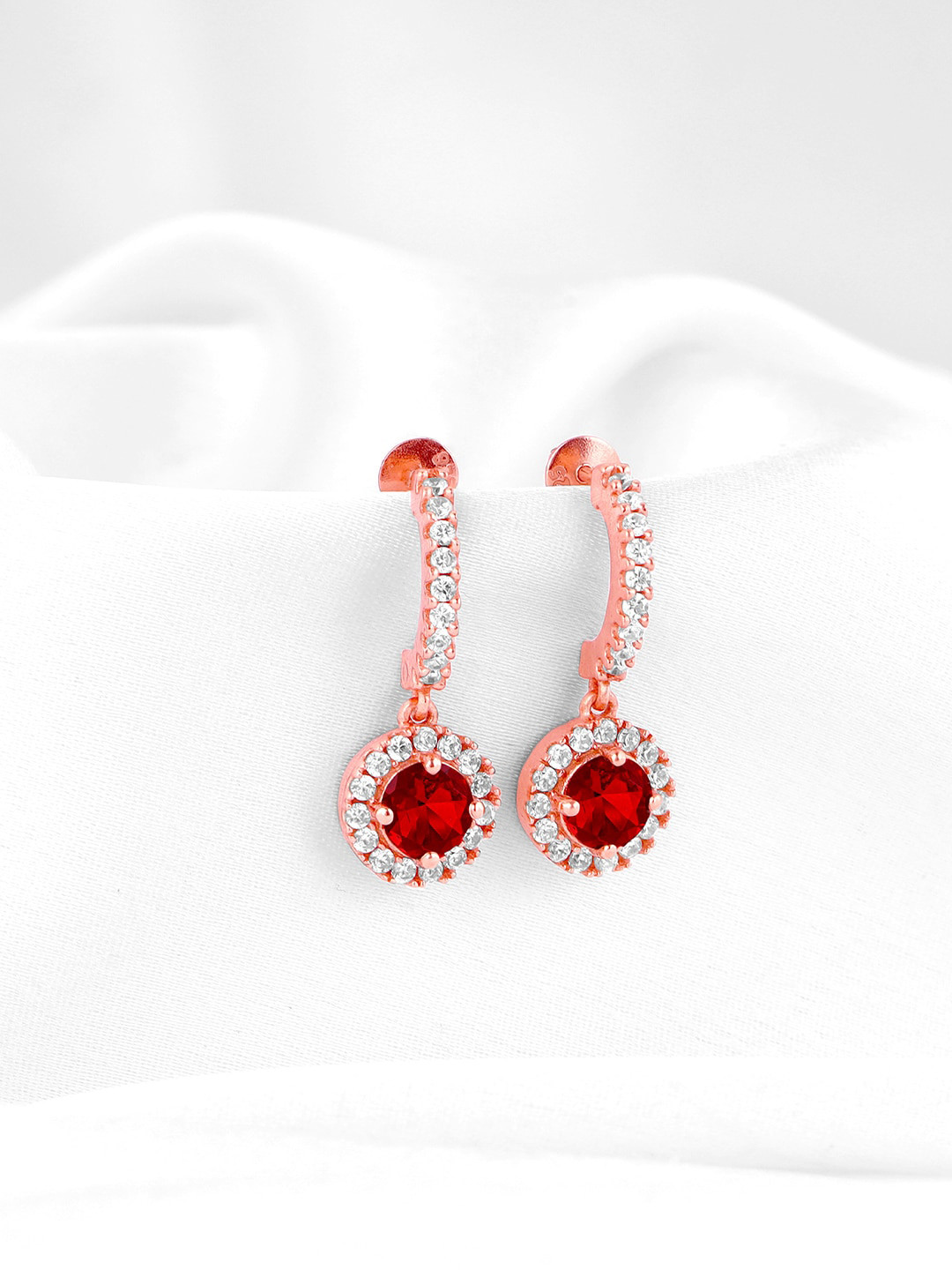 GIVA Sterling Silver Rose Gold Plated Drop Earrings