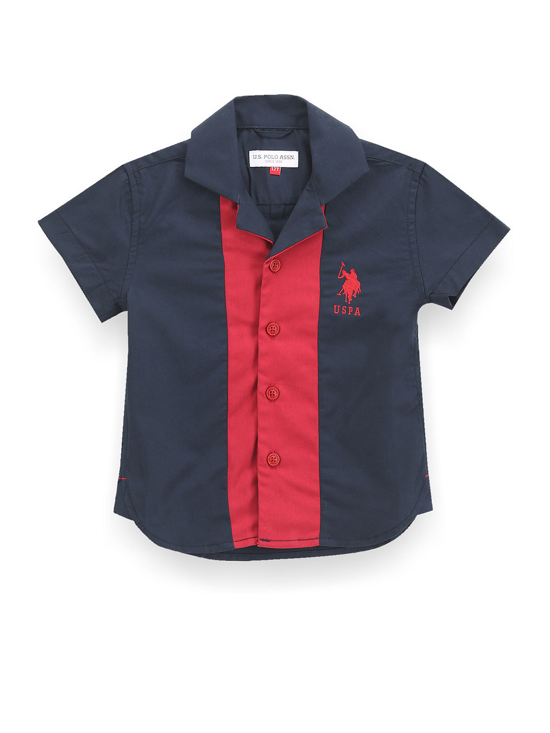 U.S. Polo Assn. Kids Boys Classic Fit Cuban Collar Twill Casual Shirt