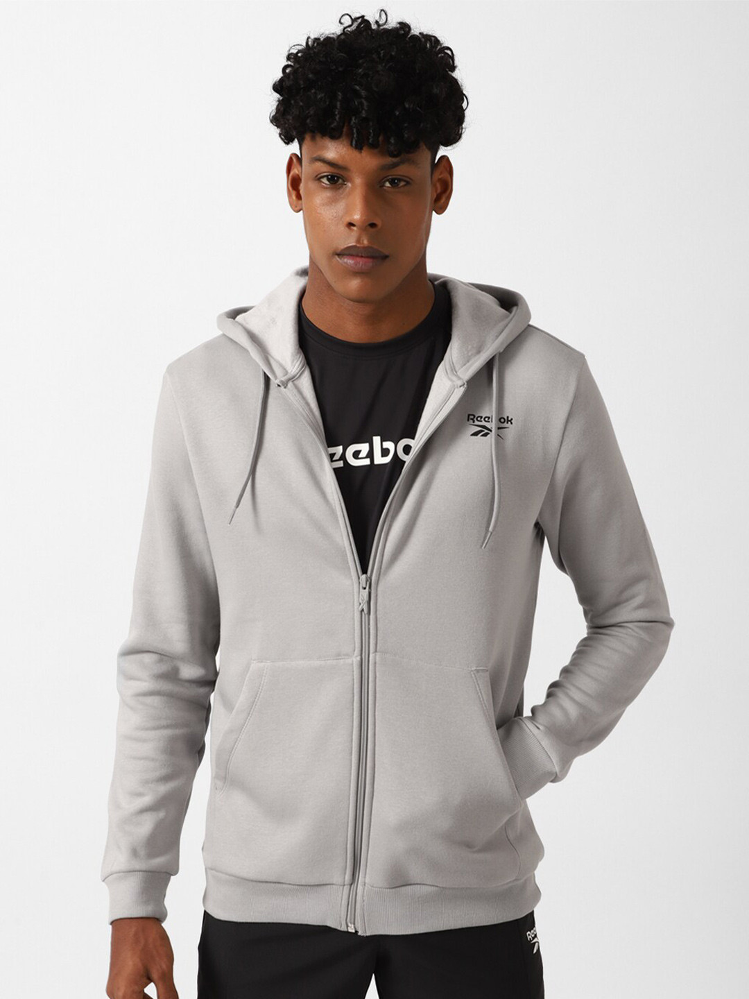 Reebok Ri Left Chest Logo Fz Hooded Sporty Jacket