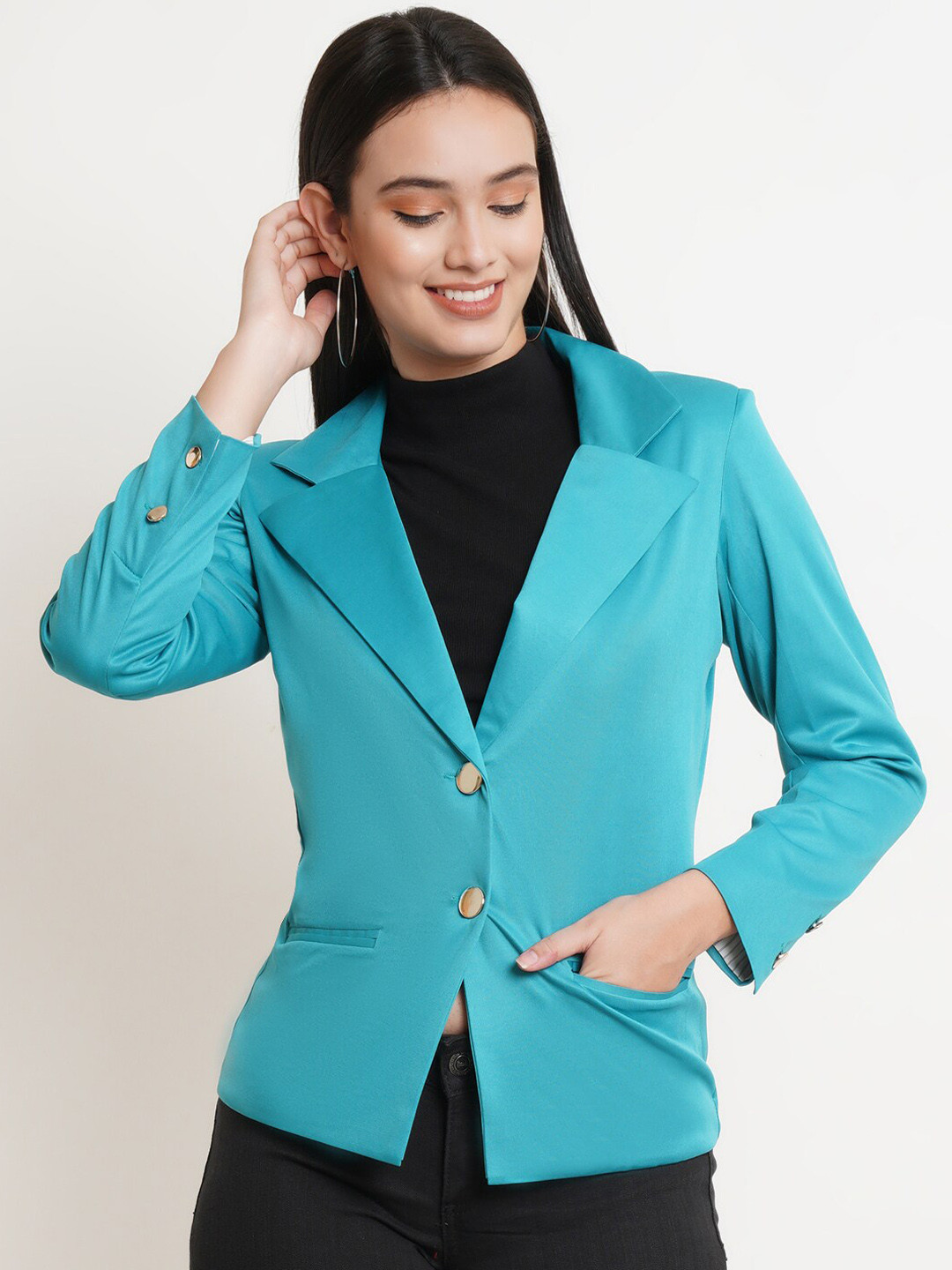 Purple State Slim Fit Single Breasted Blazers