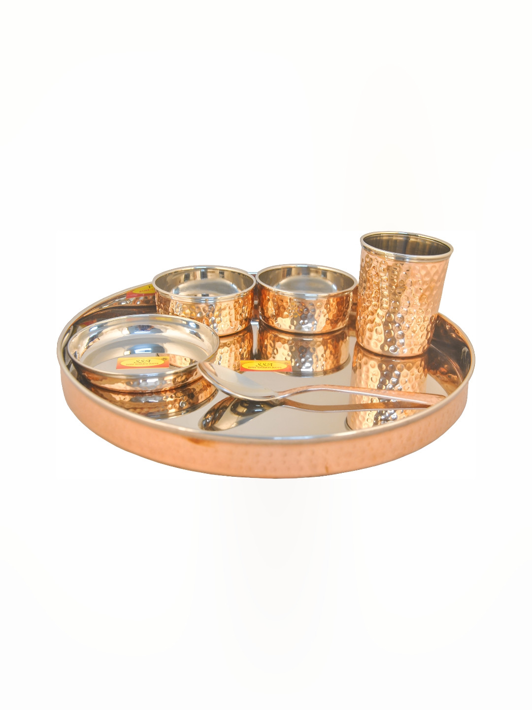 Shivshakti Arts Premium Brown Solid Copper 6 Piece Dinner Set