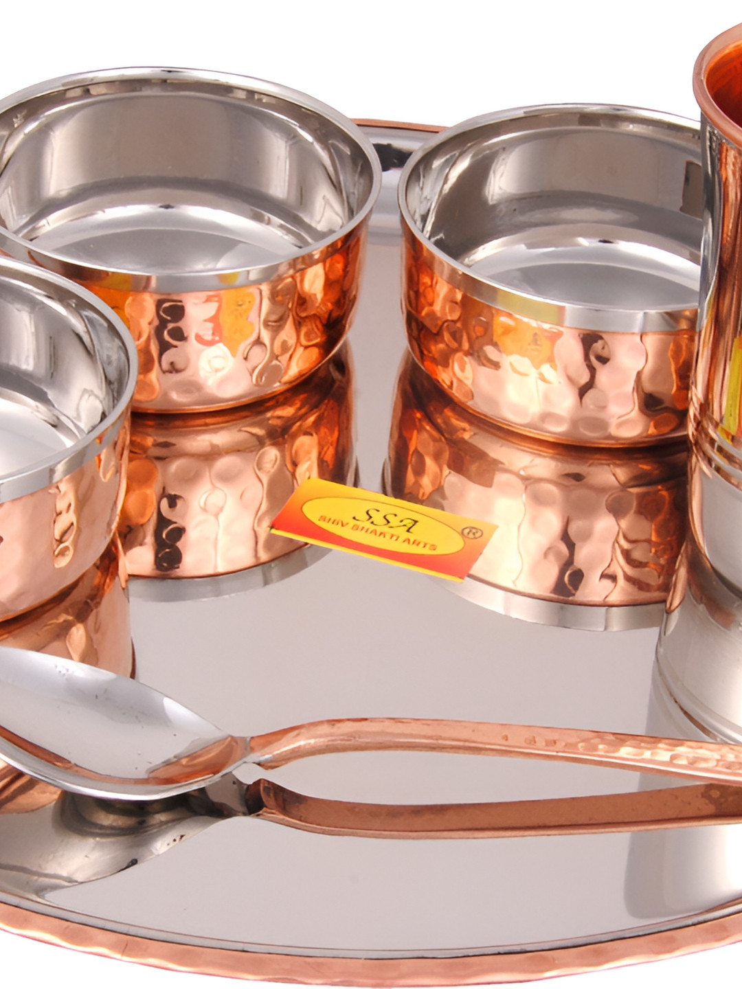 Shivshakti Arts Copper Solid Copper 6 Piece Dinner Set
