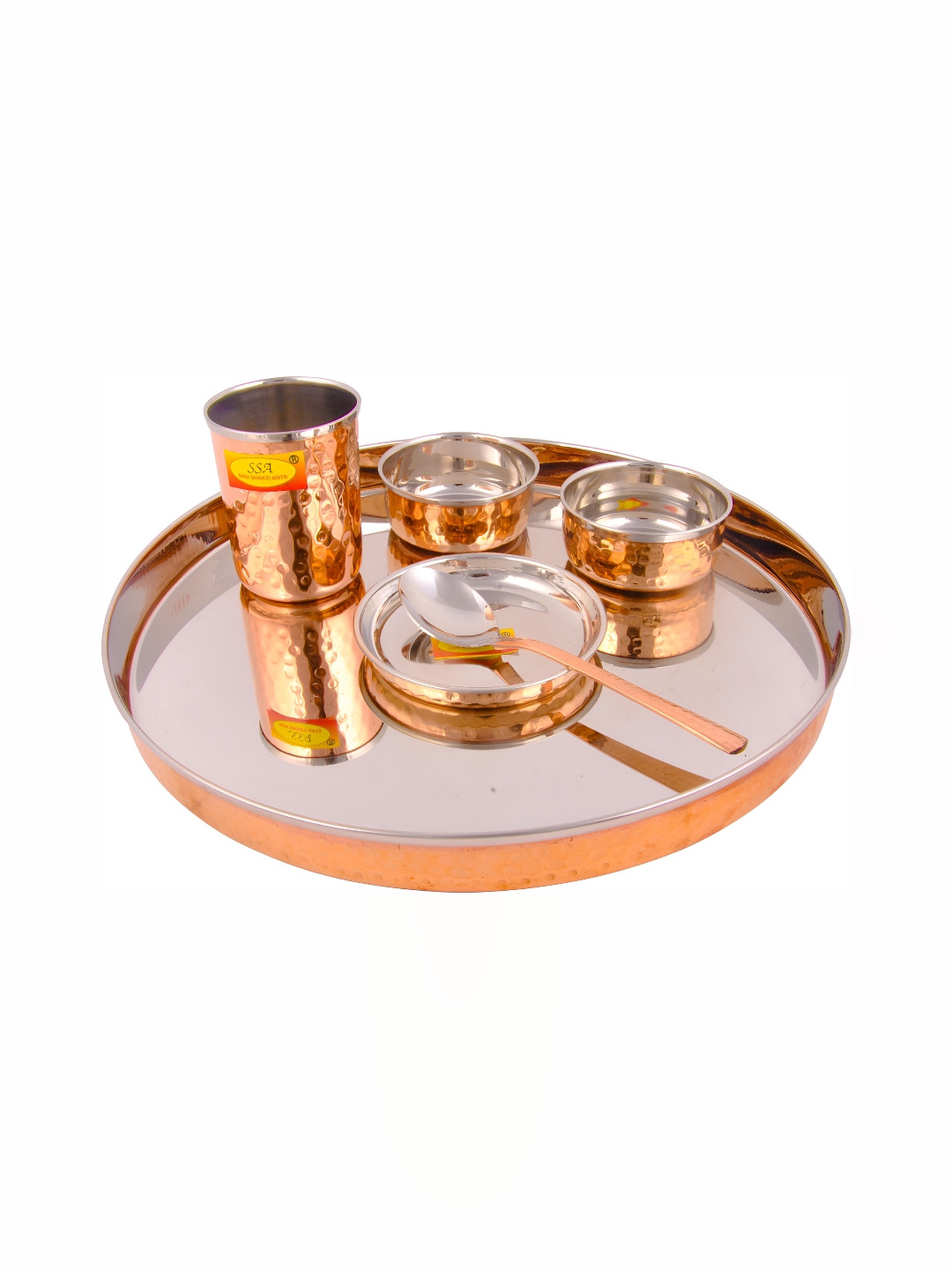 Shivshakti Arts Copper Solid Copper 6 Piece Dinner Set