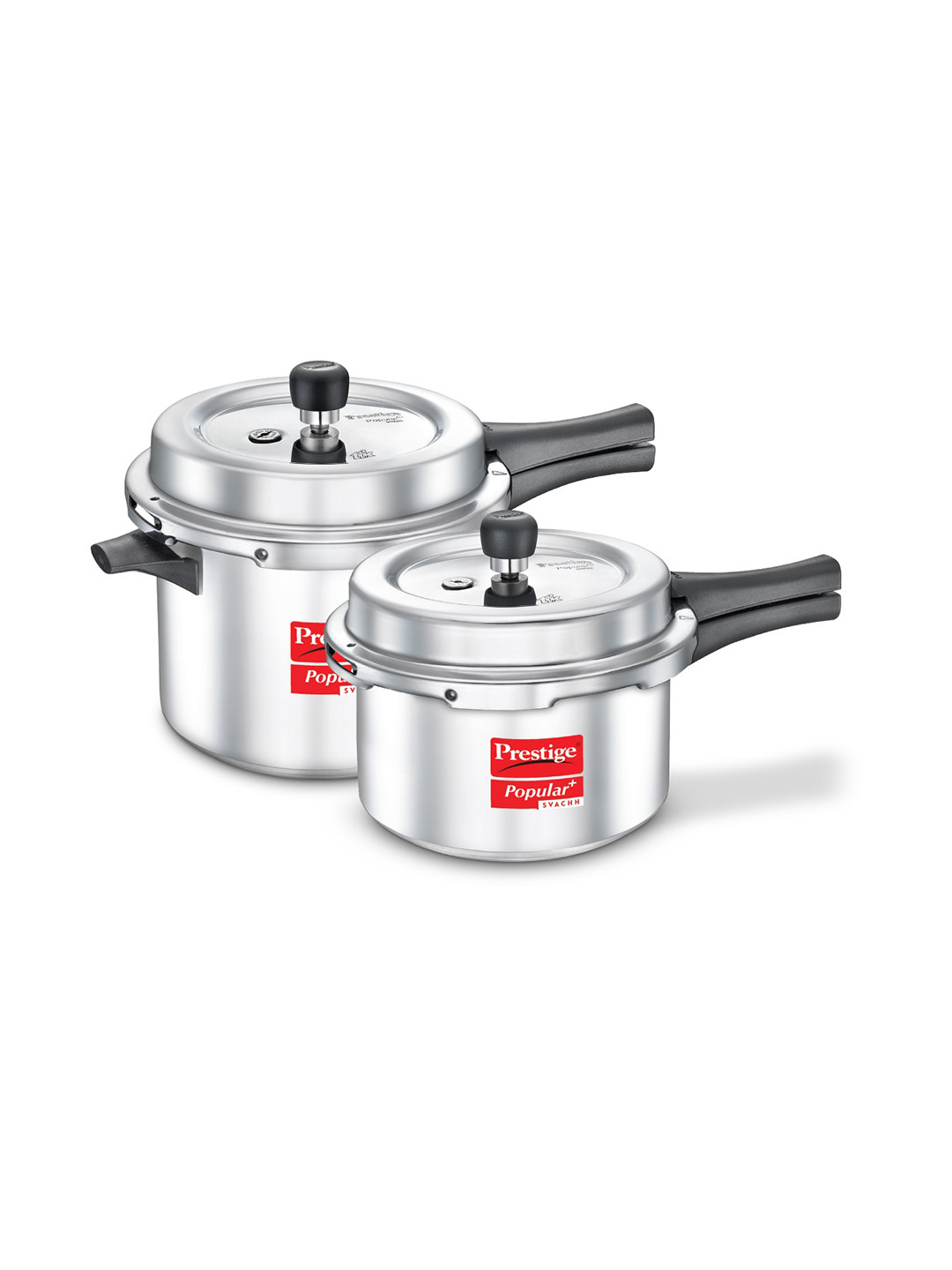 Prestige Svachh Silver Aluminium Induction Base 2 Outer Lid Pressure Cooker-