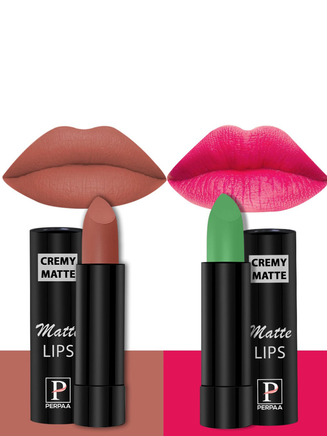 PERPAA Set Of 2 Cremy Matte Texture Long Lasting Lipstick 3.5g Each - Shades 305 & 62