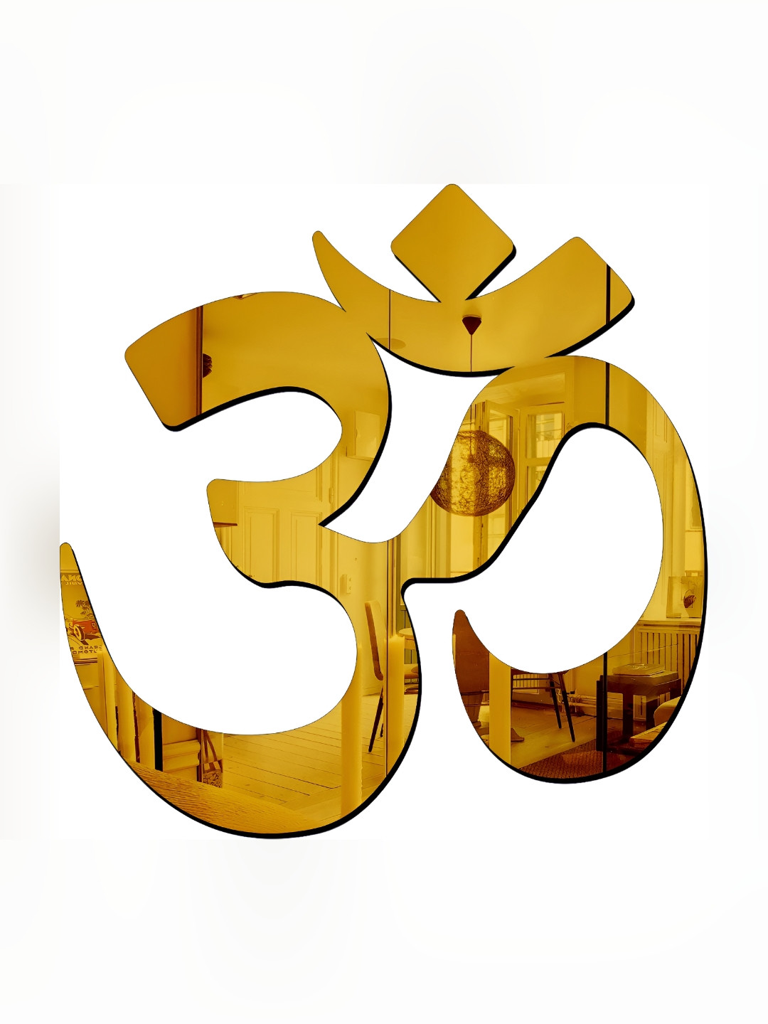 Wall1ders Gold Toned Om Acrylic Mirror Wall Sticker