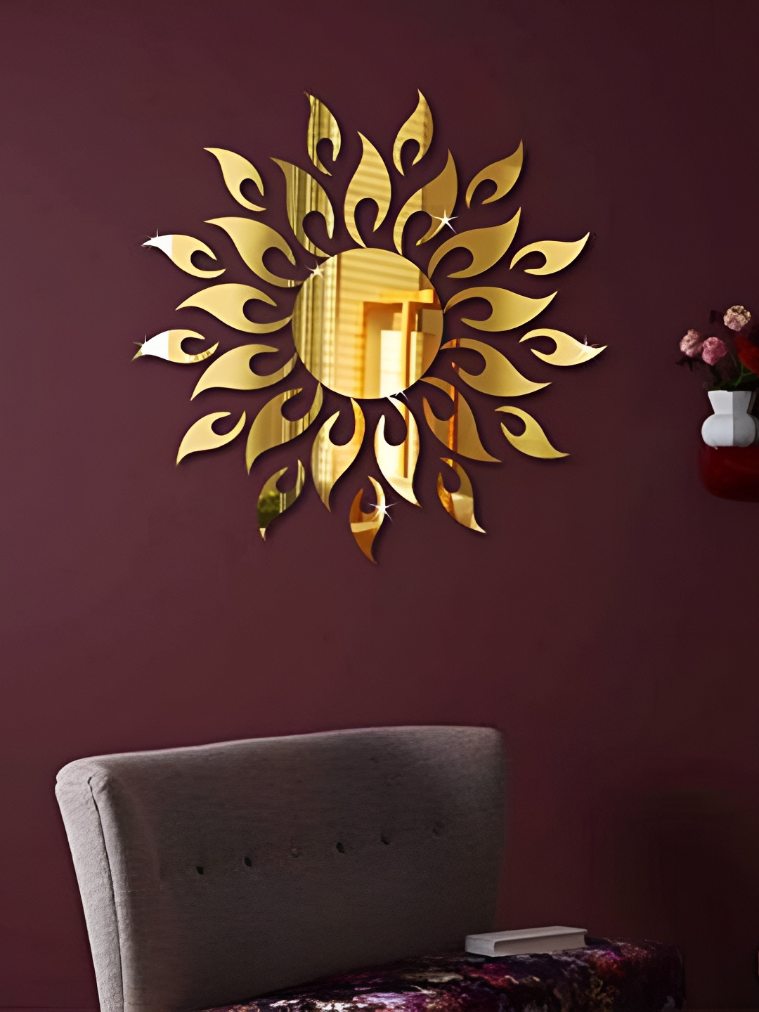 Wall1ders Sun Shaped Acrylic Mirror Wall Sticker