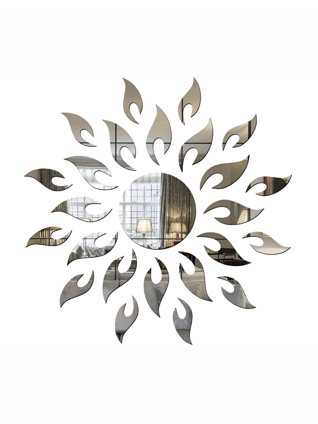 Wall1ders Sun Shaped Acrylic Mirror Wall Sticker