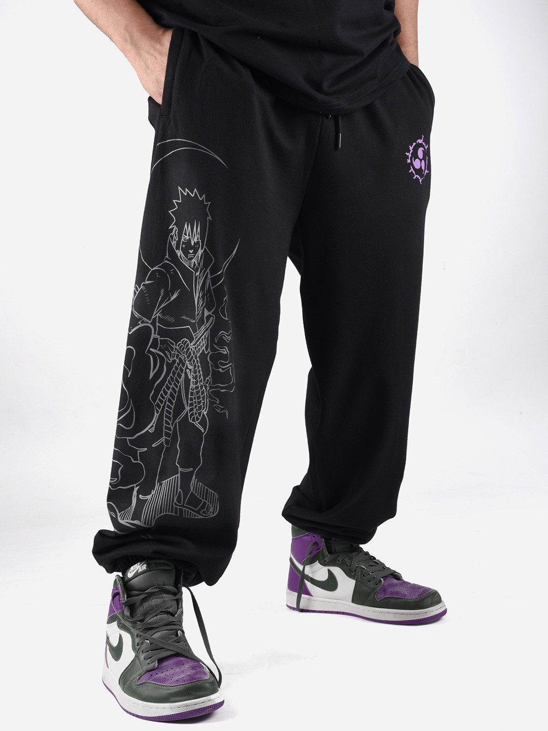 COMICSENSE Men Naruto Anime Sasuke Shadowkage printed Cotton Baggy Fit Joggers
