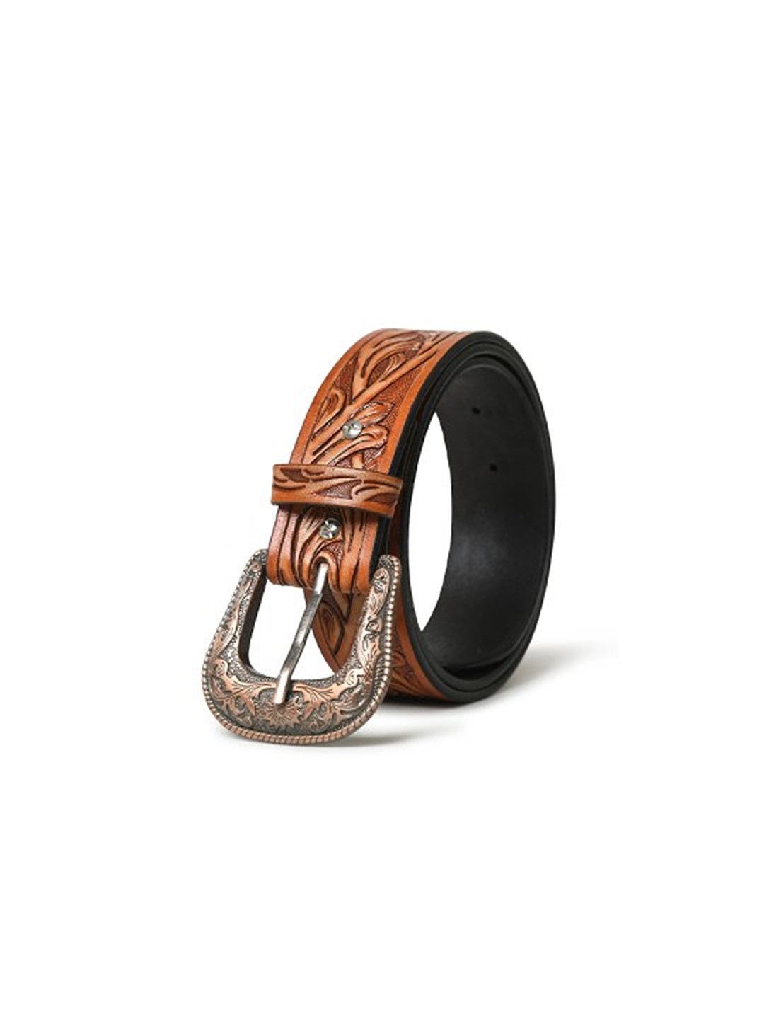 MaheTri Western Cowboy Leather Belt - Brown