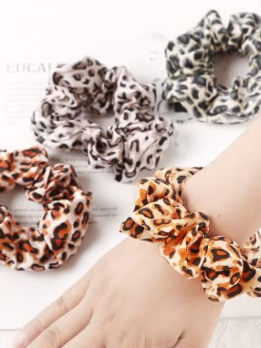 DN Creation Set of 6 Animal Printed Assorted Scrunchies