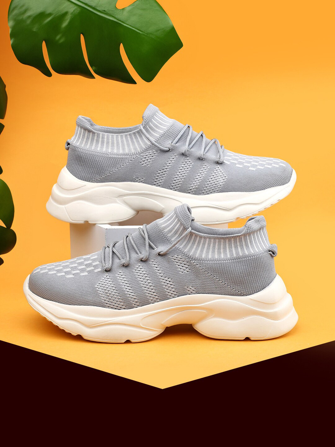 KRAASA Women Lace Up Mesh Running Sports Shoes