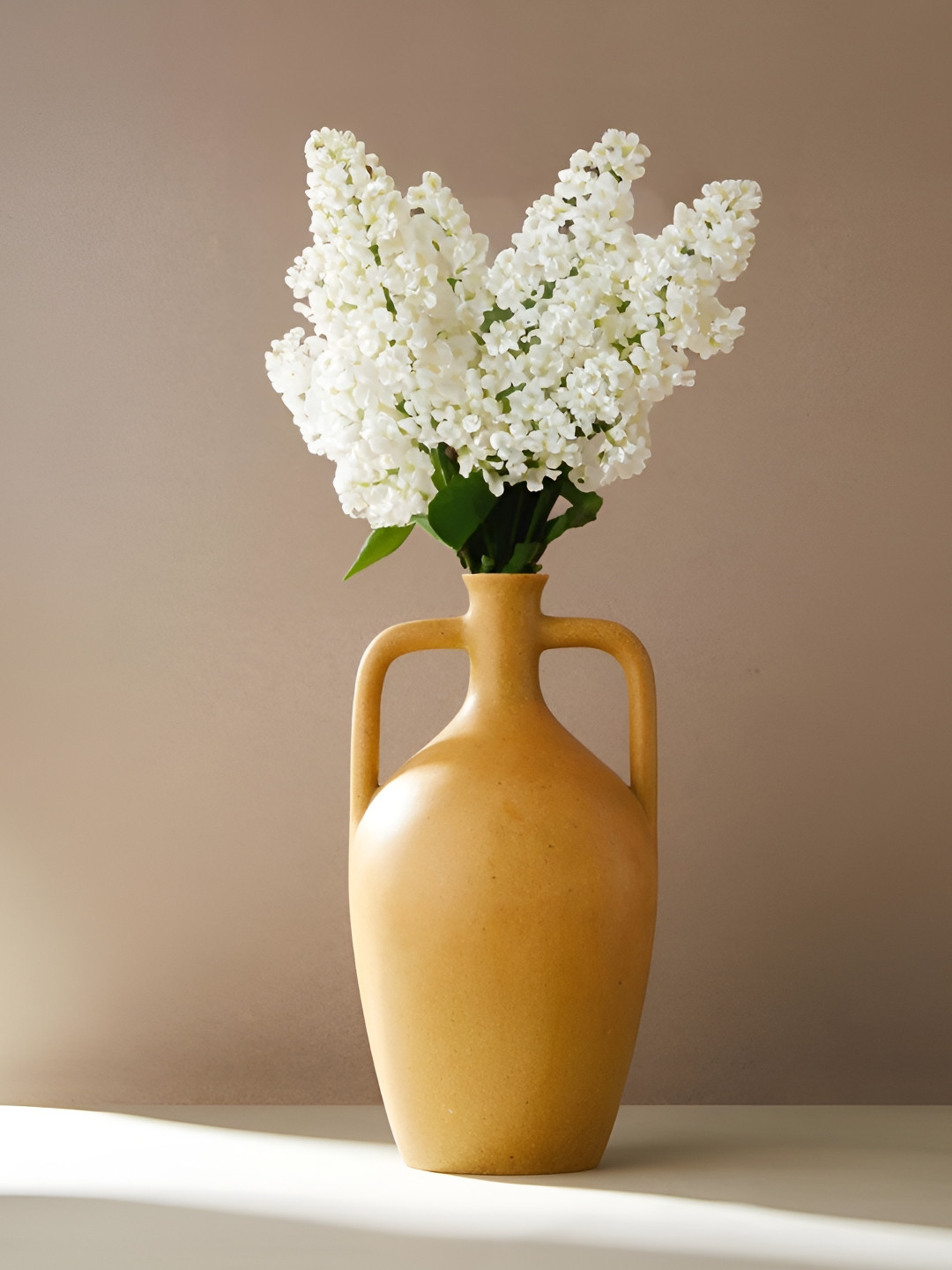 Fabindia Yellow Stoneware Thar Table Vase