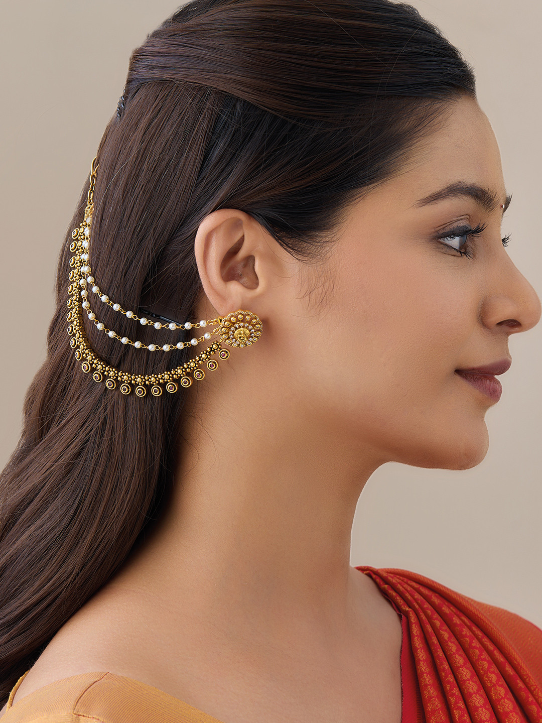 Kushal's Fashion Jewellery Set of 2 Gold-Plated Beaded Matil