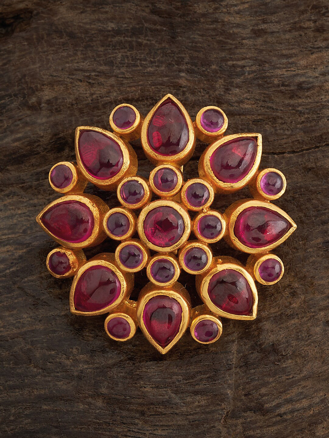 Kushal's Fashion Jewellery 92.5 Pure Silver Gold-Plated Floral Pendants