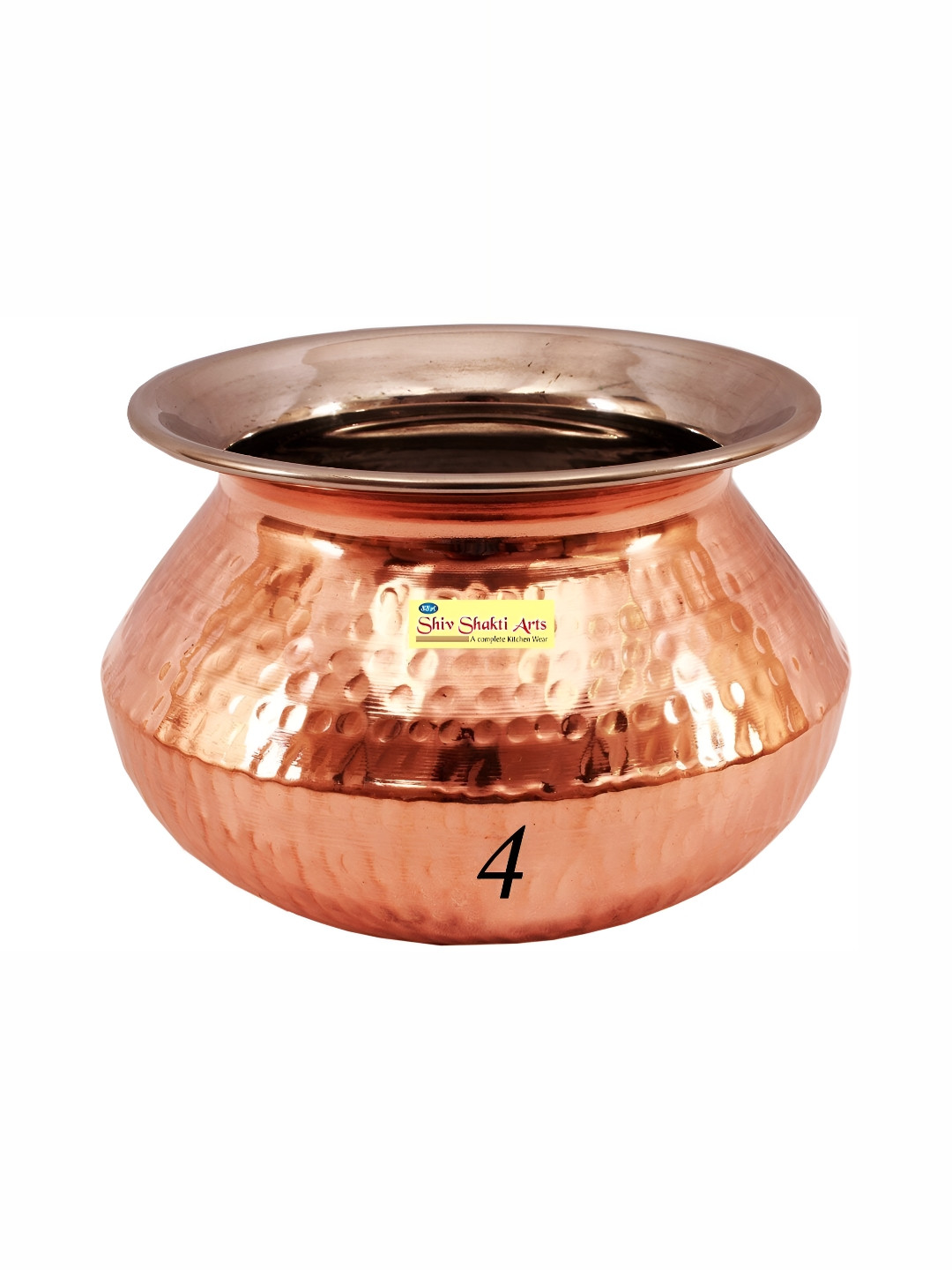 Shivshakti Arts Brown Copper Glossy Bowls 1500 ml