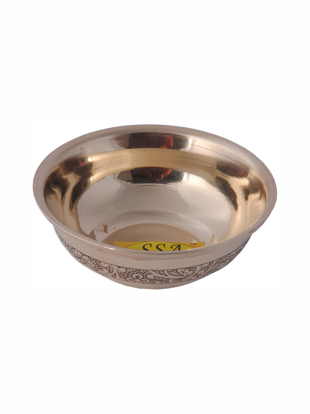 Shivshakti Arts Yellow Embossed Glossy Bowl