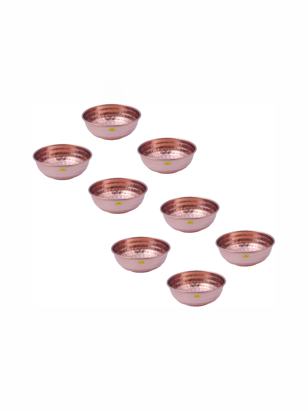 Shivshakti Arts Brown 8 Pieces Copper Glossy Bowls 125 ml each