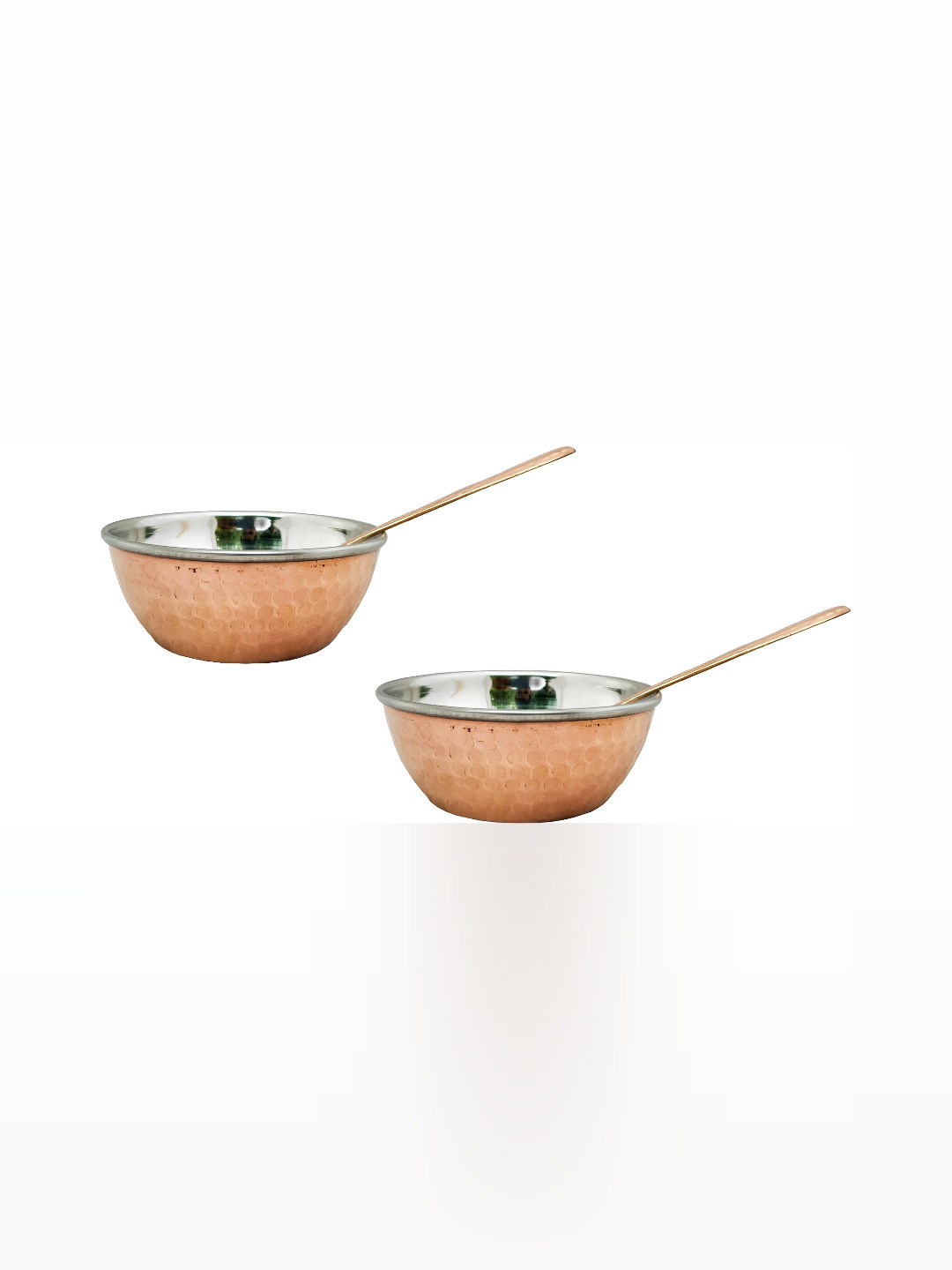Shivshakti Arts Brown 4Pcs Copper Dishwasher Safe Glossy Bowls
