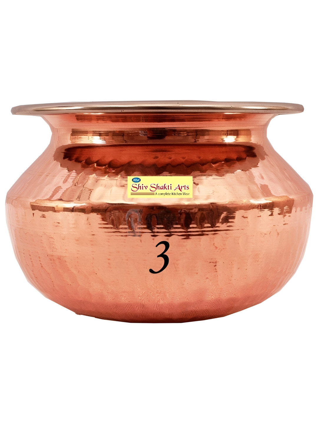 Shivshakti Arts Brown Copper Glossy Bowls 825 ml