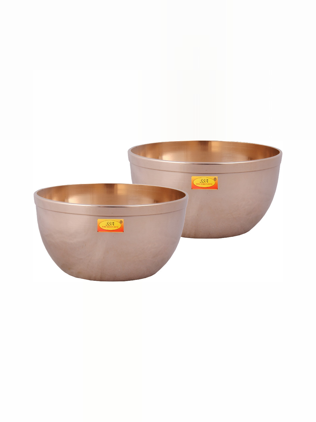 Shivshakti Arts Yellow 2 Pieces Glossy Brass Bowls 200 ml