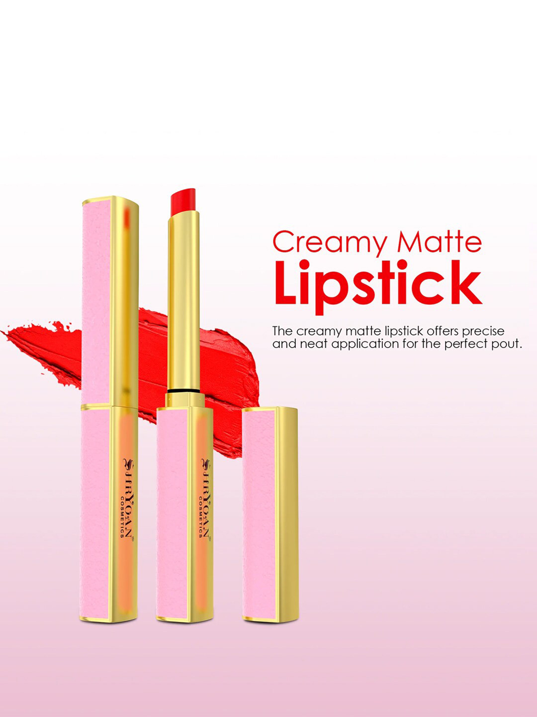 SHRYOAN 3-Pcs Matte Soft Lipstick - 3.5g Each-Blood Red-Pink Fever-Caramel Nude