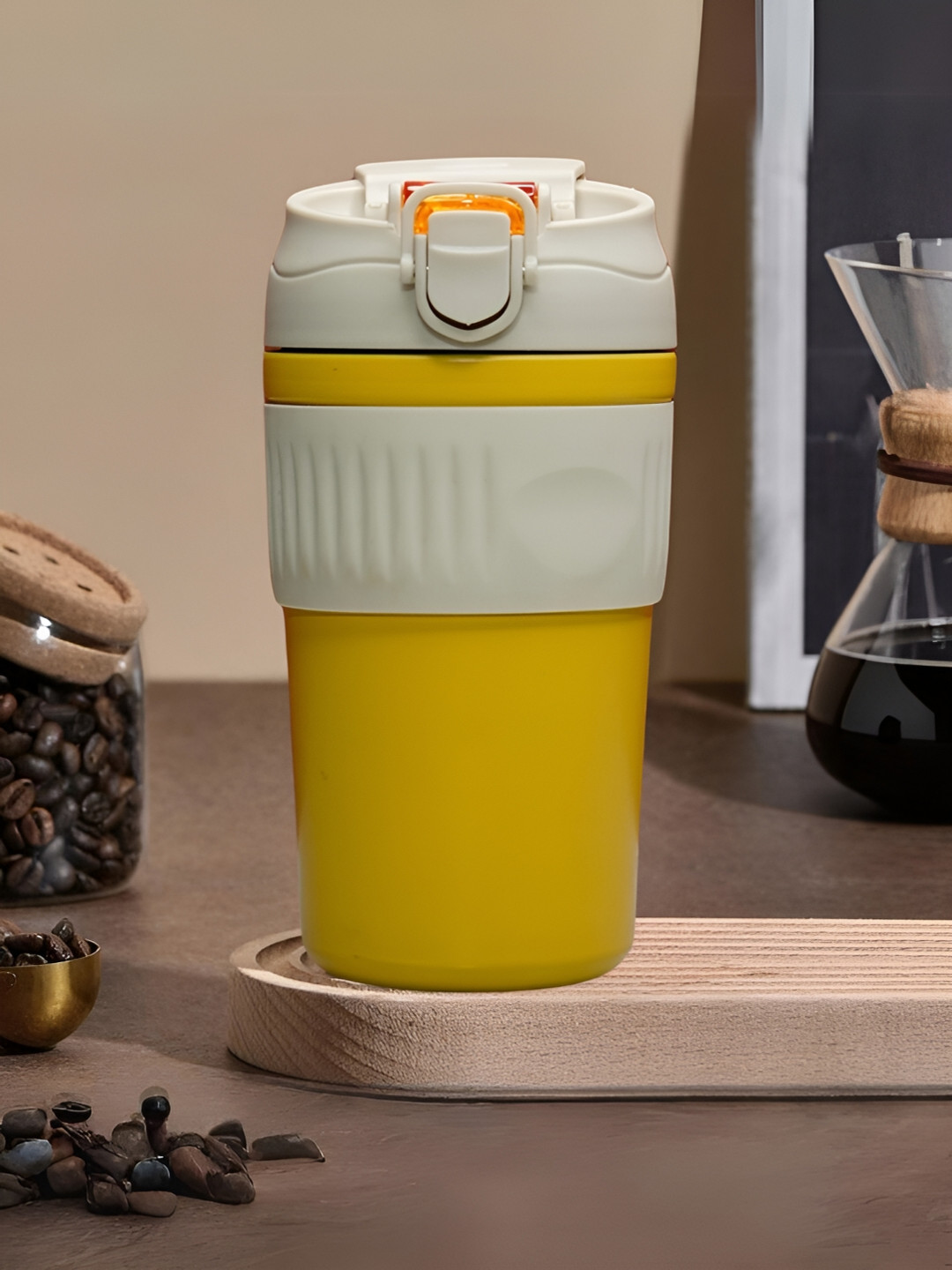 UniKart Yellow Stainless Steel Dishwasher Safe Mug-480ml