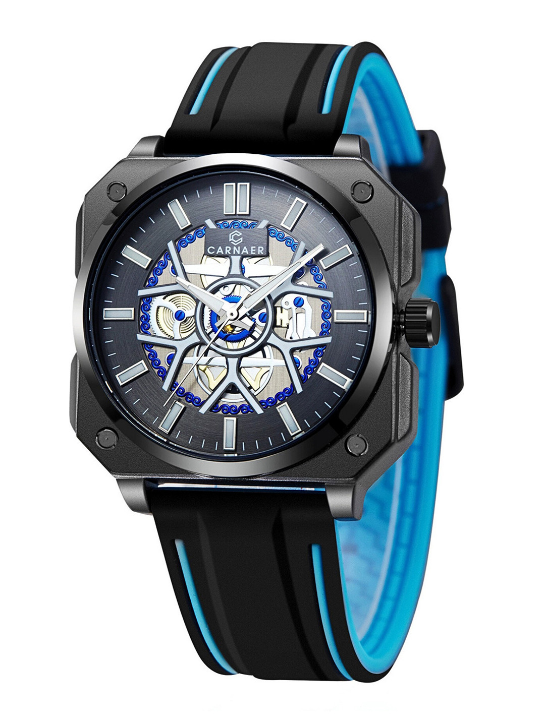 Carnaer Men Bracelet Style Straps Analogue Watch CN0828-Blk-Blu