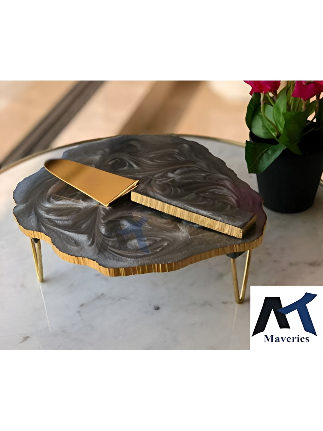 Maverics Grey 3 Pieces Stainless Steel Cake Stand