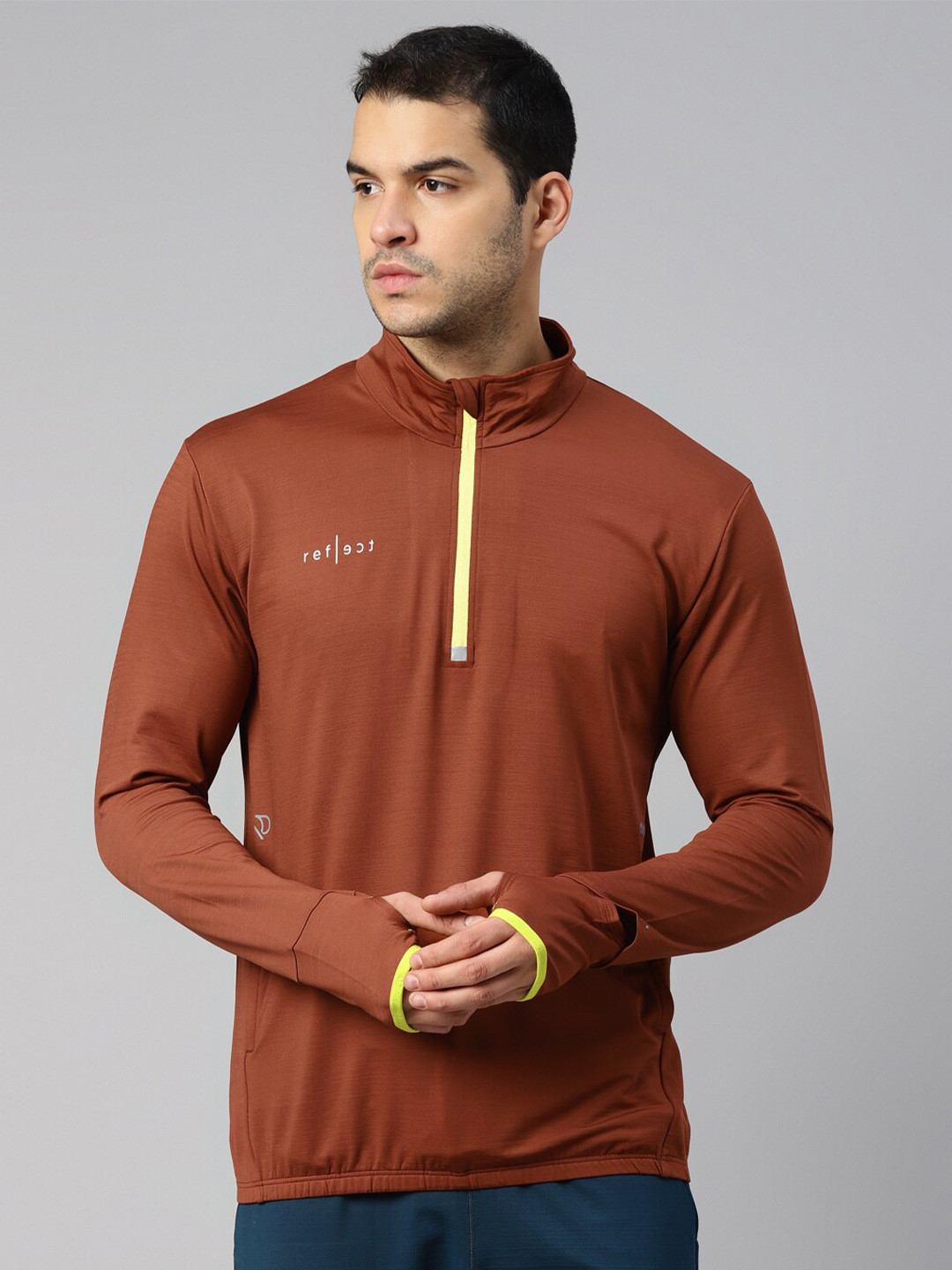 DIDA Men Premium Quick-Dry Regular-Fit Activewear Full-Sleeve with Glove Sports T-Shirt