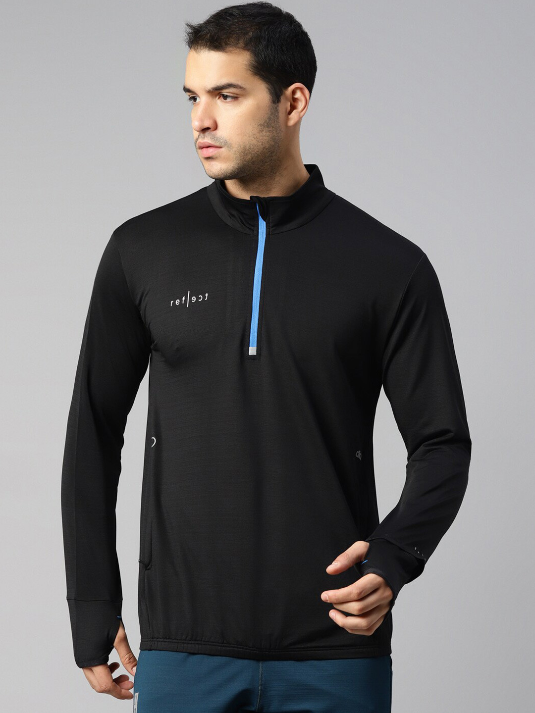DIDA Men Urban Quick-Dry Regular-Fit Activewear Full-Sleeve with Glove Sports T-Shirt